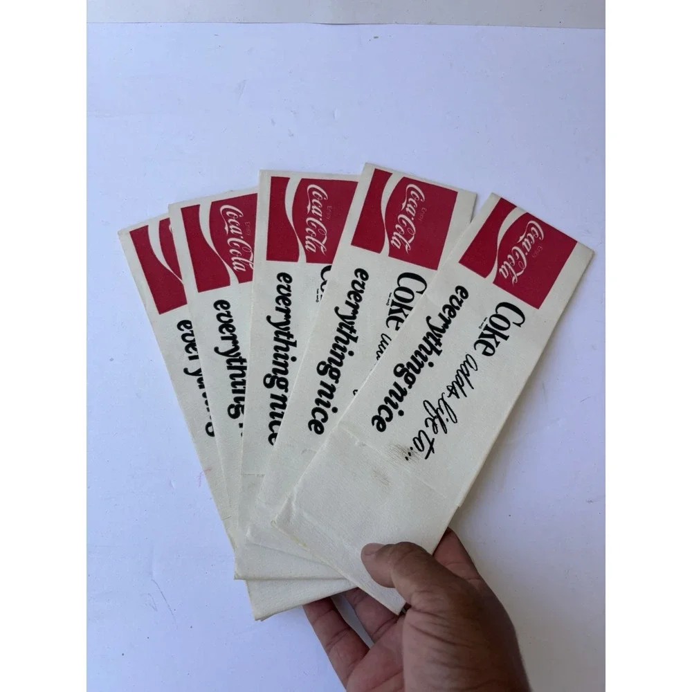 Vintage Coca-Cola Advertising 5 Lot Coke Paper Cap Hat It's The Real Thing NOS